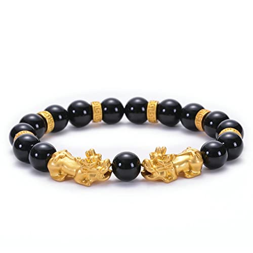 ZCCZJS Herren -Steinarmbänder, 10 -mm -Mantra -Perlenarmband mit Pixiu Stretch Perlen Armbändern 17 cm von ZCCZJS
