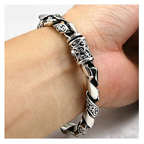 ZCCZJS Herrenarmband 925 Sterlingsilber glückverheißendes Muster Männer und Frauen Ketten Domineering Retro Paar Schmuckarmband von ZCCZJS