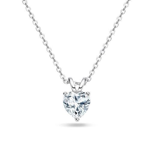 ZCCZJS Herz geschnittene Moissanit -Halskette für Frauen 100% S925 Sterling Silber Anhänger Schmuck von ZCCZJS