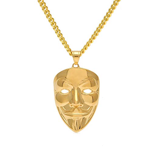ZCCZJS Hip Hop Style Mask Face Big Anhänger Langkettige Halskette für Männer und Frauen Halskette ZCCZJS Hip Hop Style Mask Face Big Anhänger Langkettige Halskette für Männer und Frauen Halskette von ZCCZJS