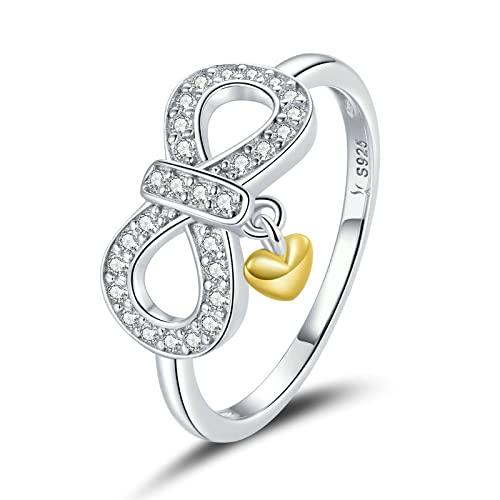 ZCCZJS Infinity Symbol Finger Ringe für Frauen Texturring Ringe Band Fein Schmuck von ZCCZJS