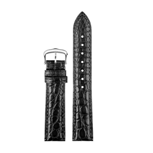 ZCCZJS Kompatibel mit Männern und Frauen Leder Uhrengurt Key Must London Solo Crocodile Watch Band 16 18 mm 19mm Armband (Schwarzgold, 17mm) von ZCCZJS