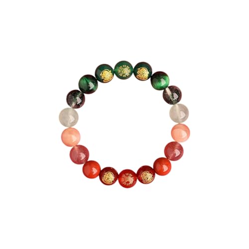 ZCCZJS Kristallperlen Feng Shui Armbänder, fünf Elemente Gott der Vermögensarmbänder anziehen glückliche Reichen für Männer Frauen, natürliche Steine ​​Dehnen Armband für Meditationsangst Stressabbau von ZCCZJS