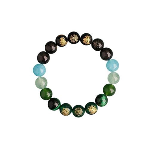 ZCCZJS Kristallperlen Feng Shui Armbänder, fünf Elemente Gott der Vermögensarmbänder anziehen glückliche Reichen für Männer Frauen, natürliche Steine ​​Dehnen Armband für Meditationsangst Stressabbau von ZCCZJS