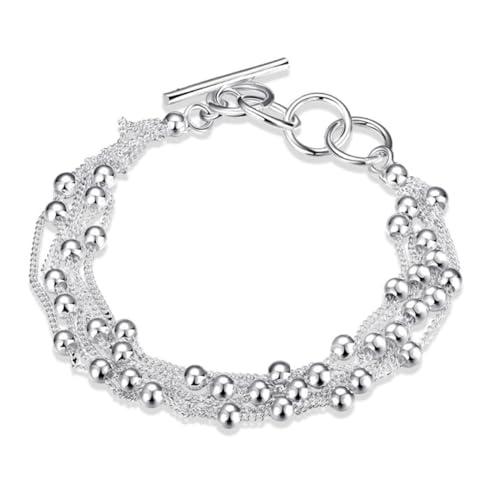 ZCCZJS Kupferperlenketten Armband Silber Set für Frauen Mädchen Freundin ZCCZJS Kupferperlenketten Armband Silber Set für Frauen Mädchen Freundin von ZCCZJS