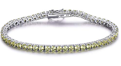 ZCCZJS Ladies S925 Sterling Silber Armband ， Full Diamond Gemstone Armband Fashion Einfaches Silberarmband und Mädchen exquisite Silberschmuck von ZCCZJS