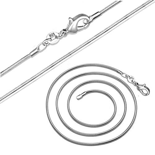 ZCCZJS Lang 16-28-Zoll (40-80 cm) 925 Chokers Halsketten 1mm Schlangenketten Halskette für Frauen von ZCCZJS