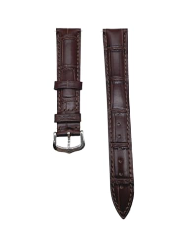 ZCCZJS Leder-Uhrengurt kompatibel mit Santos Solo Watchband Frauen 12 bis 20 mm Armband (grüne Silberschnalle, 21 mm) von ZCCZJS