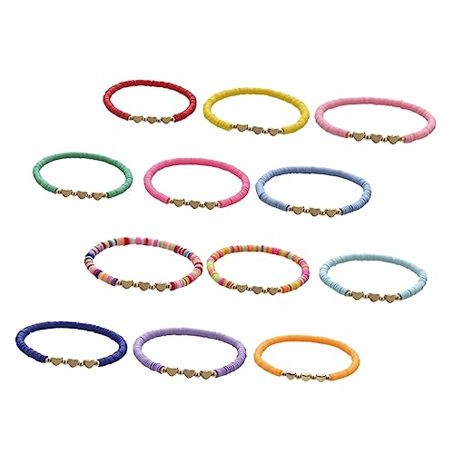ZCCZJS Mädchen Accessoires 12pcs Tonperlenarmbänder für Frauen Strandstrandgelenksketten stapelbarer Modeschmuck für Halskette dehnen von ZCCZJS