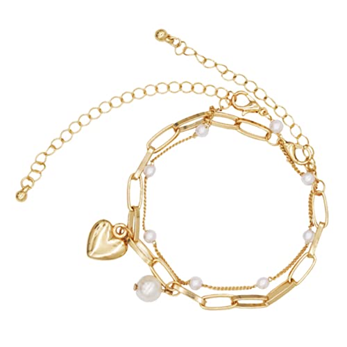 ZCCZJS Mädchen Accessoires 2pcs Multi -Perlenarmbänder für Frauen komfortable Handgelenksketten modische Handdekorationen mit Liebes Halskette ZCCZJS Mädchen Accessoires 2pcs Multi -Perlenarmbänder für Frauen komfortable Handgelenksketten modische Handdekorationen mit Liebes Halskette von ZCCZJS