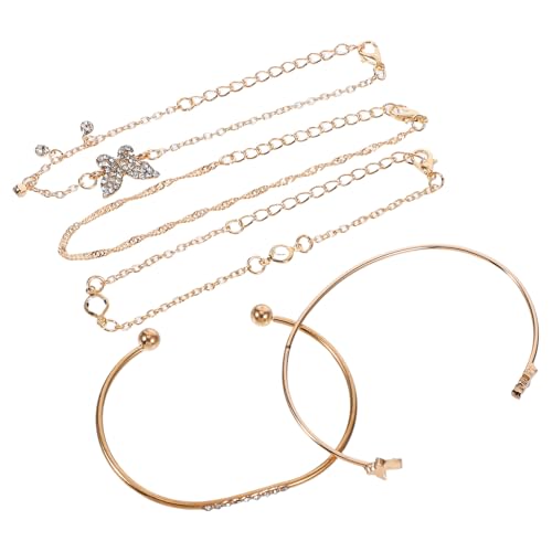 ZCCZJS Mädchen Accessoires 5pcs Strass Butterfly Armband Chic Schmuck für Partys Daily Wear Stylish Delicate Handgelenksketten Halskette von ZCCZJS