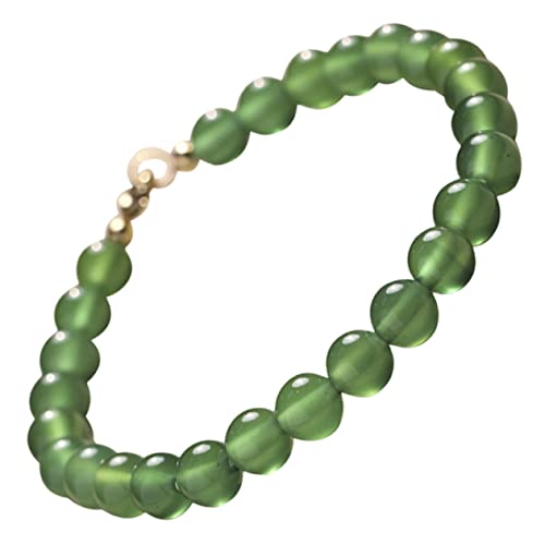 ZCCZJS Mädchen Accessoires grünes Perlenarmband für Frauen Achatstein Angst Armband Chic Runde Perlen Halskette ZCCZJS Mädchen Accessoires grünes Perlenarmband für Frauen Achatstein Angst Armband Chic Runde Perlen Halskette von ZCCZJS