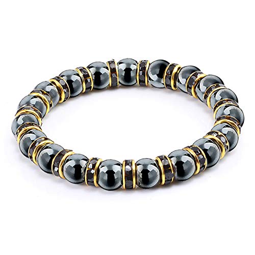 ZCCZJS Männer Frau Hämatitperlen Armband Perlen Schwarz Yoga Mantra Gebet Perlen Buddha Armband für Frauen und Männer von ZCCZJS