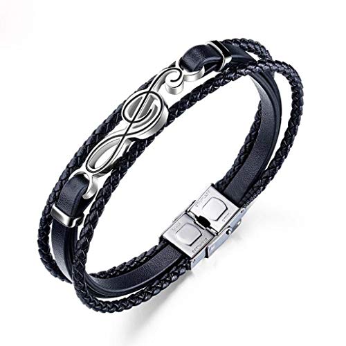 ZCCZJS Mit Gitarrenverschluss-Lederarmband für Multilayer-Armbänder von Herren-Leder-Armband GGB100-1A9 von ZCCZJS