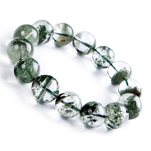 ZCCZJS Natural Green Phantom Quarz Kristall runde Perlenstrecke Armband 16 mm von ZCCZJS