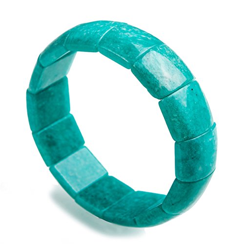 ZCCZJS Natural Mosambik Amazonit Gemstone Rechteck Perlenkristallarmband ZCCZJS Natural Mosambik Amazonit Gemstone Rechteck Perlenkristallarmband von ZCCZJS