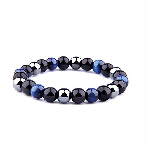 ZCCZJS Natural Tiger Eye Hämatitperlen Armbänder Männer für Magnetgesundheitsschutz Frauen Schmuck Neues Distanzarmband von ZCCZJS