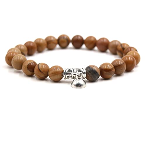 ZCCZJS Naturstein -Perlenarmbänder, 8 mm Steinarmband Damen -Stretcharm Schmuck 19cm von ZCCZJS