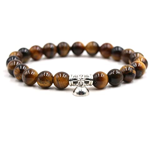 ZCCZJS Naturstein -Perlenarmbänder, 8 mm Steinarmband Damen -Stretcharm Schmuck 19cm von ZCCZJS