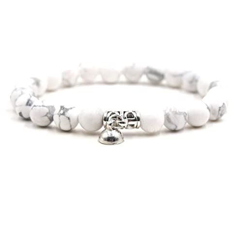 ZCCZJS Naturstein -Perlenarmbänder, 8 mm Steinarmband Damen -Stretcharm Schmuck 19cm von ZCCZJS