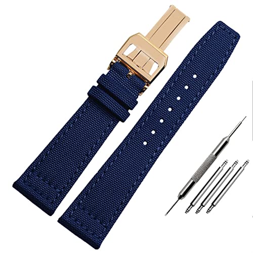 ZCCZJS Nylon Watch Band für IWC Portugiesische Pilotserie 20mm 21mm 22mm Armbandankleidung Band Leinwand Armband Schwarzblau Green Uhrengurt von ZCCZJS