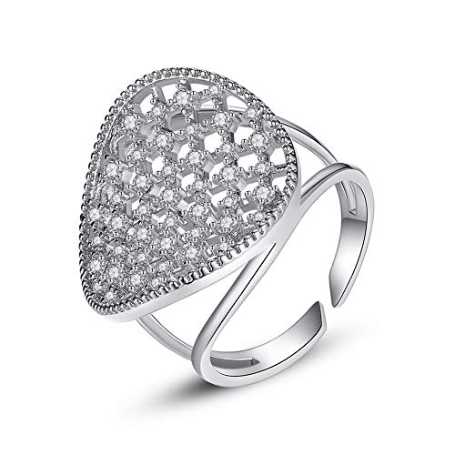 ZCCZJS Offene Ringe für Frauen, verstellbare Ring Doppelschicht hohlauszirkokling romantisches Schmuck Geschenk für Mädchen Frauen Ehepaar Engagement Hochzeit Eternität Ring Weihnachtsgeschenk von ZCCZJS