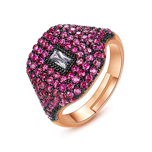ZCCZJS Offene Ringe für Frauen, verstellbare Ringmode elegante roségoldkristallring romantische Schmuck Geschenk für Mädchen Frauen Ehepaar Engagement Hochzeit Eternität Ring Weihnachtsgeschenk von ZCCZJS