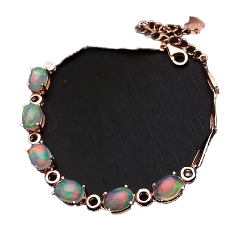ZCCZJS Opal elegantes Geschenk für Ihr geliebtes Mädchen Opal Armband 925 Silber natürliches und echtes Opalarmband von ZCCZJS