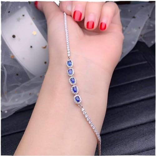 ZCCZJS Opal natürlicher und echter Saphirarmband Feststoff S925 Silber für Frauen Farbe feiner Schmuck von ZCCZJS