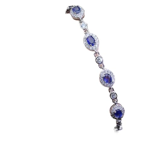 ZCCZJS Opal natürlicher und echter Saphirarmband Feststoff S925 Silber für Frauen Farbschmuck von ZCCZJS