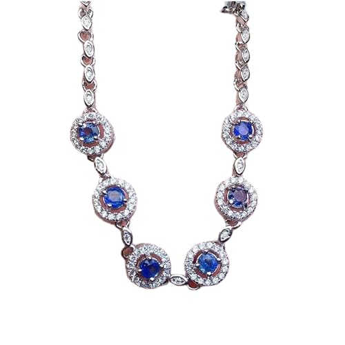 ZCCZJS Opal natürlicher und echter Saphirarmband Feststoff S925 Silber für Frauen Farbschmuck von ZCCZJS