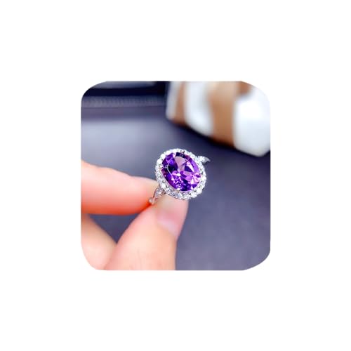 ZCCZJS Ovaler Halo -Ring für Frauen 14K Gold plattiert Ehering Frauen gefälschte Verlobungsring Kubikzirkonia Brautringe Oval Cut CZ Band Geburtssteinring für Mädchen (lila) von ZCCZJS