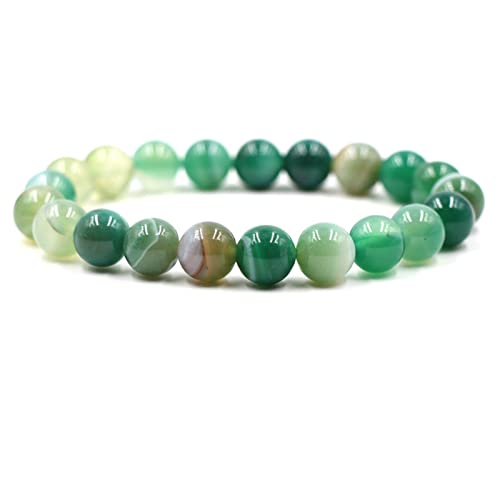 ZCCZJS Perlenarmbänder, 10 -mm -Achat -Stein -Armband Elastikarmband für Frauen 20 cm von ZCCZJS