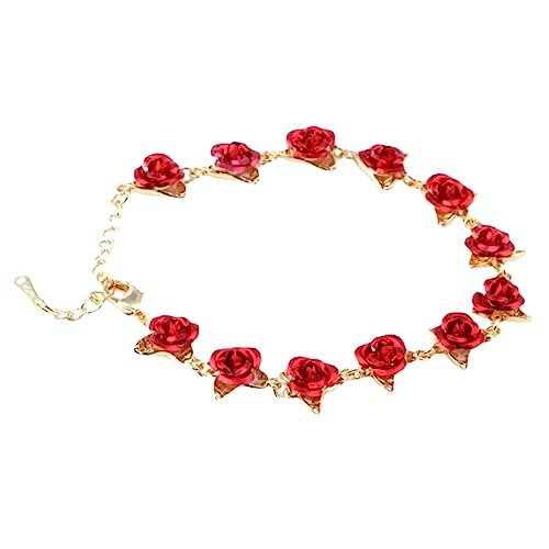 ZCCZJS Plattierte Rosenblumenarmband Frauen elegantes Handgelenk Schmuck einzigartige Design für Hochzeiten Jubiläen Geburtstage und besondere Anlässe Atemberaubende Ergänzung Ihrer Sammlung von ZCCZJS