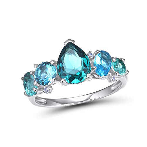 ZCCZJS Ringe für Frauen der neueste glänzende blaue Kristall Kubikzirkonia -Ringschmuck ZCCZJS Ringe für Frauen der neueste glänzende blaue Kristall Kubikzirkonia -Ringschmuck von ZCCZJS