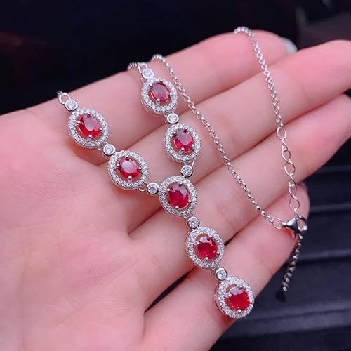 ZCCZJS Ruby Diamondpendant echte Hochzeitsanhänger Halskette für Frauen Schmuckgeschenke Uhrengurt von ZCCZJS