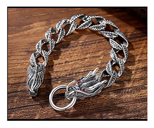 ZCCZJS S925 Sterling Silber Panlong Armband, chinesische Stil Domineering Retro Punk Männer und Frauen Paar Armband High-End-Geschenk Freund Souvenirschmuck. von ZCCZJS