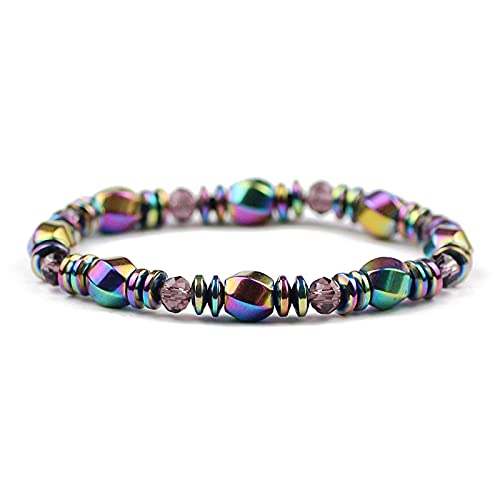 ZCCZJS Schillernde Hämatitarmbänder Männer positive Energie Hämatit -Charme Armbänder Frauen Naturstein Glücksarmband Schmuck Schmuck von ZCCZJS