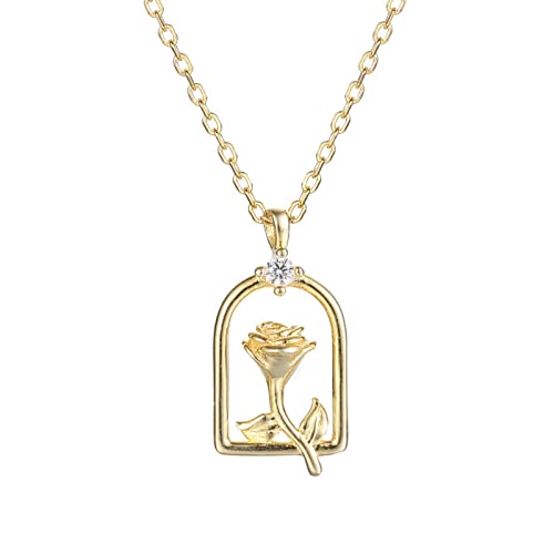 ZCCZJS Schmucksets, 925 Französischer kreativer Korb Rose Blumen Halskette Frauen Lichttemperament Wjewelry Geschenk von ZCCZJS