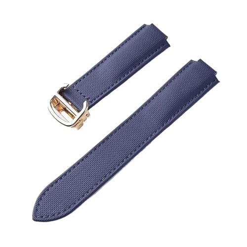 ZCCZJS Schwarzer Ritter Nylongurt konvexe Schnittstelle Klappschnalle Herren- und Frauen Ersatzkompatibel mit blauer Ballon Uhr 20x12 Größe (Black Grey Line, 18x11mm) von ZCCZJS