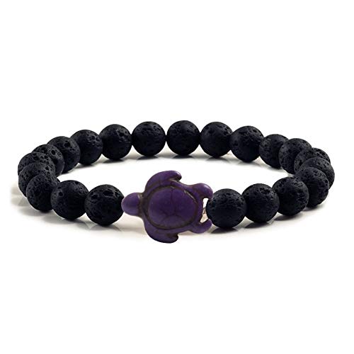 ZCCZJS Sommer Beach Sea Turtle Perlen Armband für Männer Schwarz Lava Naturalstein Armband Elastizbänder ZCCZJS Sommer Beach Sea Turtle Perlen Armband für Männer Schwarz Lava Naturalstein Armband Elastizbänder von ZCCZJS