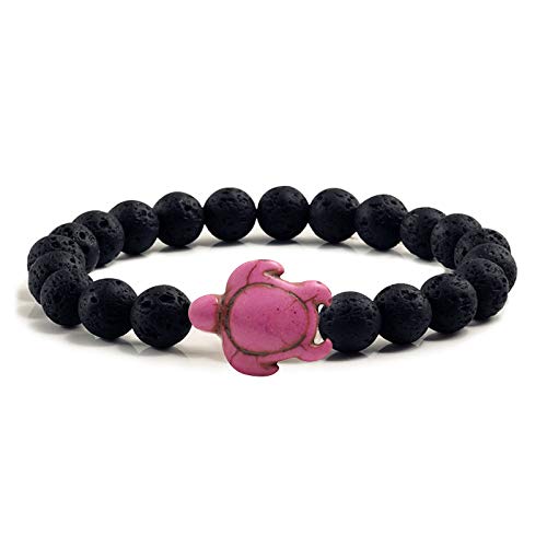 ZCCZJS Sommer Beach Sea Turtle Perlen Armband für Männer Schwarz Lava Naturalstein Armband Elastizbänder ZCCZJS Sommer Beach Sea Turtle Perlen Armband für Männer Schwarz Lava Naturalstein Armband Elastizbänder von ZCCZJS