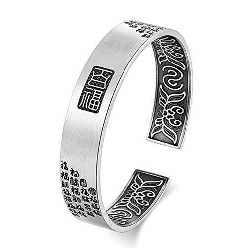 ZCCZJS Sterling Silber Retro Armband, Herren & Damen 999 Silberstrang Armband, Silberfarbe von ZCCZJS