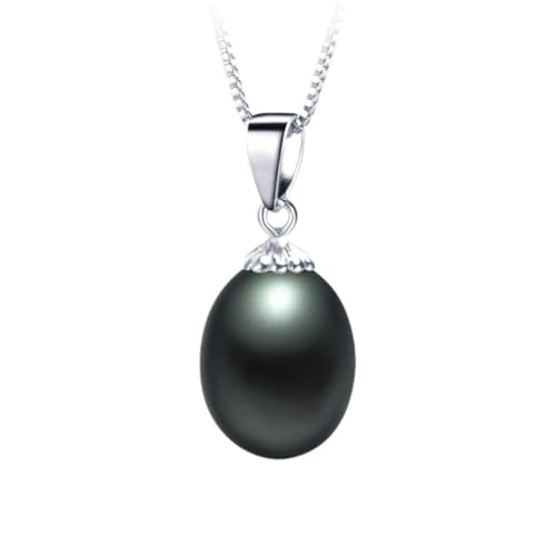 ZCCZJS Süßwasserperlenanhänger 8-9mm 925 Halskette für Frauen kleiner Größe natürlicher Perlenschmuck von ZCCZJS