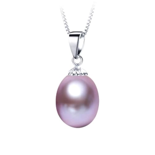 ZCCZJS Süßwasserperlenanhänger 8-9mm 925 Halskette für Frauen kleiner Größe natürlicher Perlenschmuck von ZCCZJS