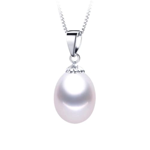 ZCCZJS Süßwasserperlenanhänger 8-9mm 925 Halskette für Frauen kleiner Größe natürlicher Perlenschmuck von ZCCZJS