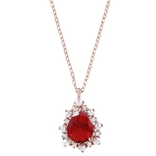 ZCCZJS Wassertropfen geformte Rubin -Anhänger Halskette für Frauen 925 Schmuck Edelsteine ​​Perlen Schlüsselbein Kette Frauengeschenke in China hergestellt von ZCCZJS