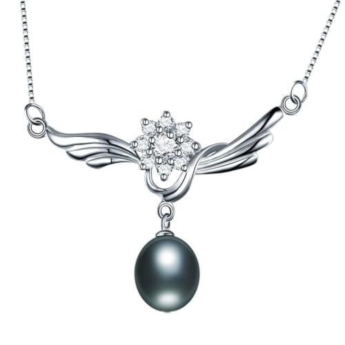 ZCCZJS Zirkonanhänger Halskette für Frauen echtes natürliches Süßwasser oval Perlenkette in China hergestellt von ZCCZJS