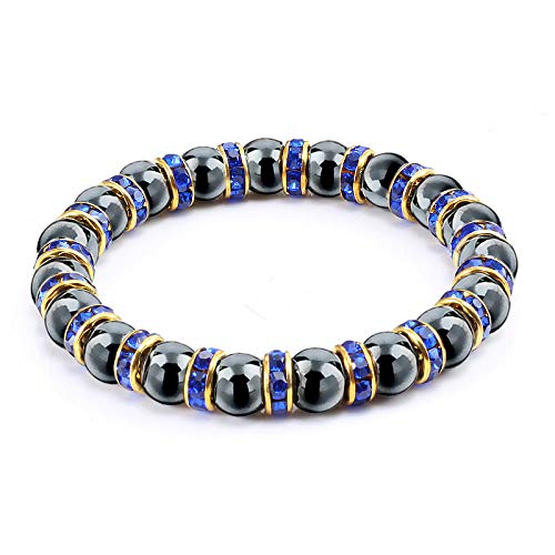 ZCCZJS natürliche Hämatitperlen Armbänder Männer No-Magnetic Women Crystal Stone Stretch Armband & Armreifen von ZCCZJS