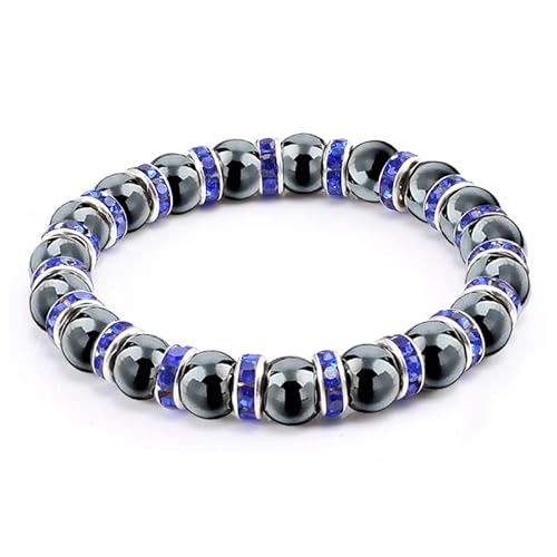 ZCCZJS natürliche Hämatitperlen Armbänder Männer No-Magnetic Women Crystal Stone Stretch Armband & Armreifen von ZCCZJS